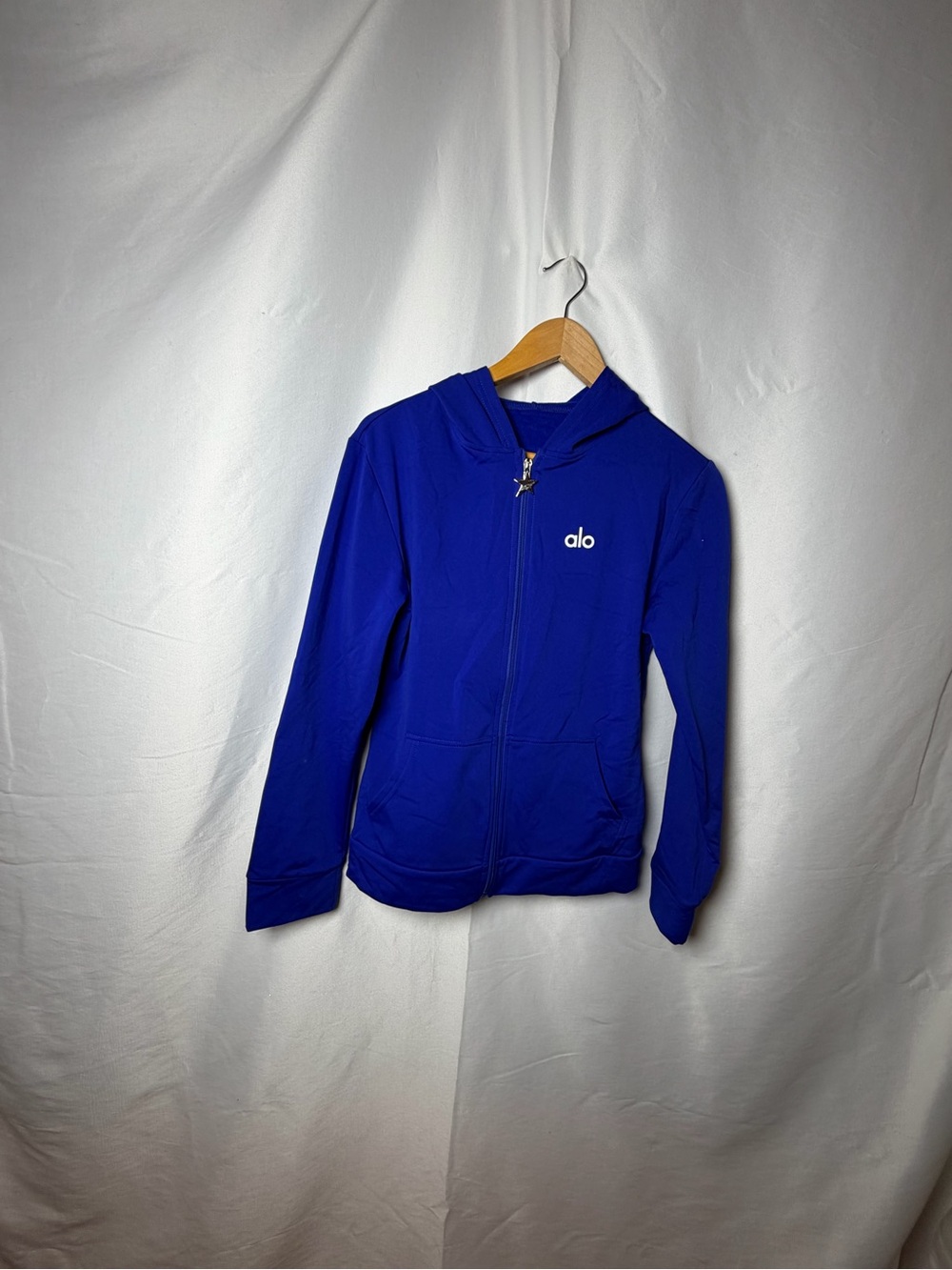 ALO Yoga Women’s Cobalt Blue Full-Zip Hoodie Jacket